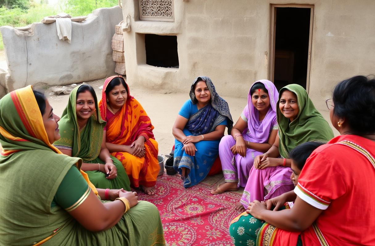 Women in a self help group meeting